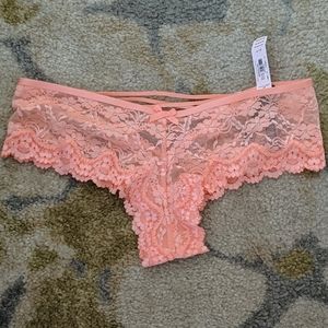 NWT Victoria's Secret Coral Lace Cheeky Panty